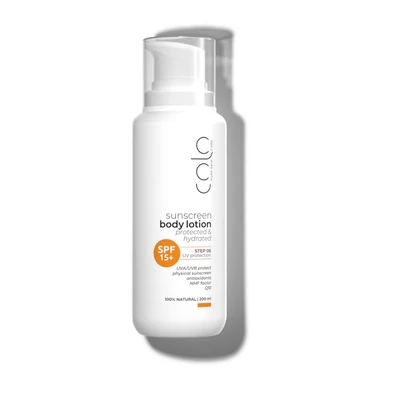 Természetes, fizikai fényvédő naptej 15+SPF UVA/UVB védelemmel és antioxidánsokkal