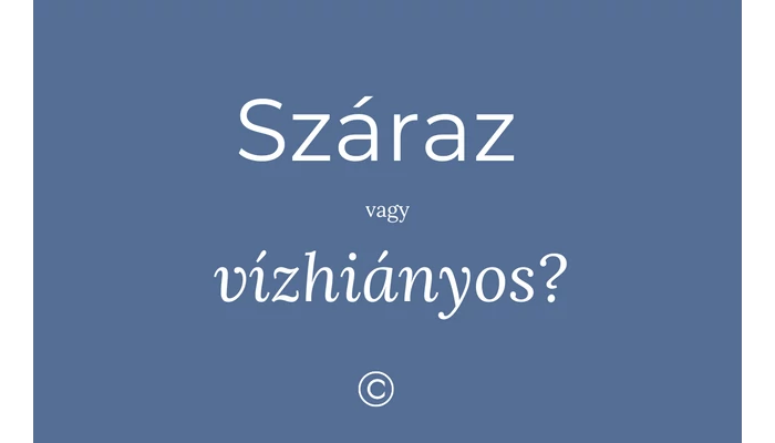 Száraz vagy vízhiányos? Tudsz különbséget tenni? 